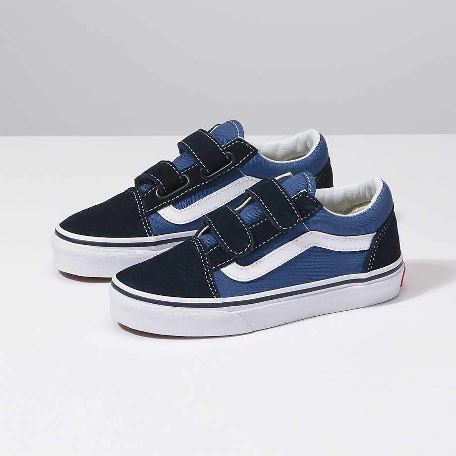 Vans Erkek Çocuk Velcro Ayakkabı Old Skool V Lacivert/Beyaz | 72487-997